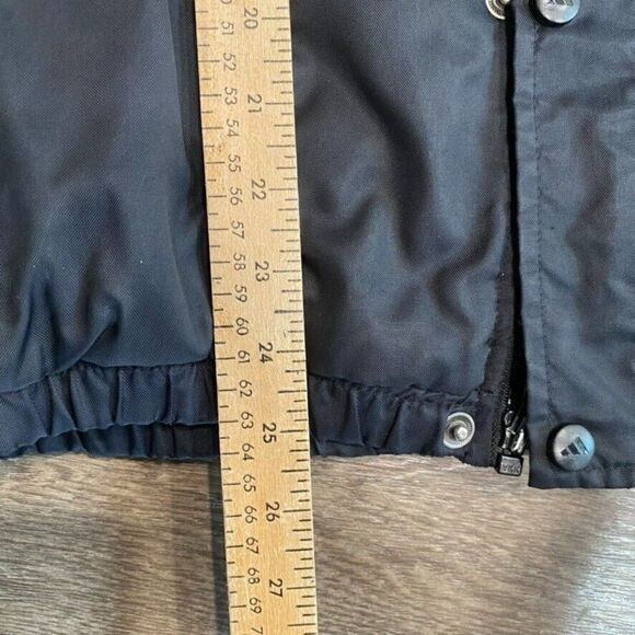 Vintage Adidas Mens M Big Spell Out Logo Bomber Athletic Bomber Jacket Black Red - Picture 12 of 12